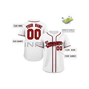 Camiseta de Béisbol Personalizada con Nombre de Equipo 00, Impresión Sublimada, Poliéster que Absorbe la Humedad, Unisex para Adultos, Manga Corta, Cierre de Botones - Product Image 6