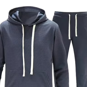 Ensemble de survêtement en molleton uni avec capuche et pantalon de jogging pour hommes, femmes et unisexe, vêtements décontractés chauds d'hiver, logo personnalisé OEM, vente en gros, mode - Product Image 4