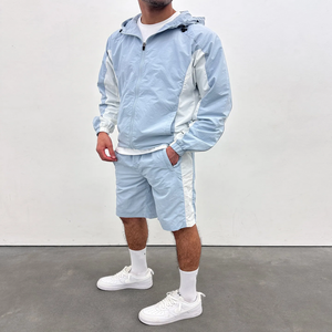 Ensemble survêtement homme été personnalisé, veste et short, imprimé streetwear, polyester/nylon, imperméable, respirant, séchage rapide, grandes tailles - Product Image 3