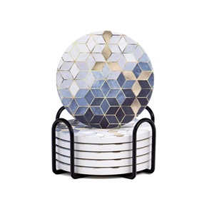 Classic Home Decor 4 Piece Square <b>Coaster</b> Set Elegant Table Protection for Everyday Use - Product Image 1