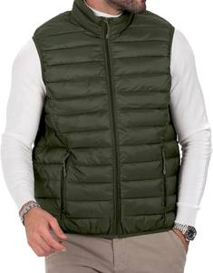Gilet d'hiver matelassé en toile pour homme, style tendance 2025, fermeture éclair sur le devant, imperméable, respirant, léger, décontracté - Product Image 1