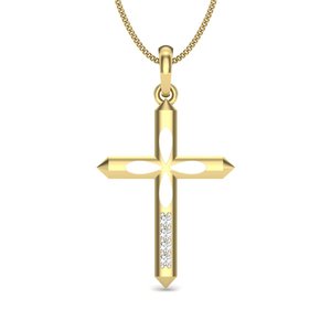 Ishi เพชร14K ทอง Christ CROSS Lab ปลูกจี้เพชร - Product Image 1