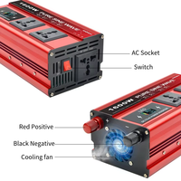 Convertisseur solaire portable HOULI AC 12V 24V DC vers 220V onde sinusoïdale pure 1600W 12V DC vers 110V AC 60 Hz 50 Hz pour usage domestique