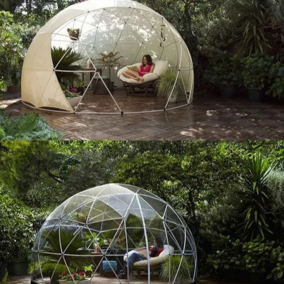 4 Personen Pc Plastic Transparante Geodetische Glamping Iglo Clear Bubble Dome Tent Huis