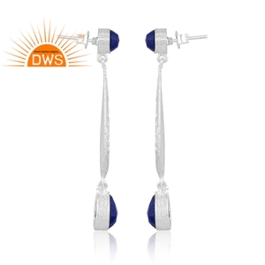 Pendiente colgante de piedras preciosas de lapislázuli Natural de plata de ley fina superventas, joyería personalizada para mujer, regalo para ella - Product Image 3