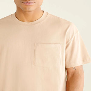 Camiseta deportiva clásica de cuello redondo al por mayor: Top informal de corte relajado de secado rápido para hombre, mezcla de algodón y poliéster - Product Image 2
