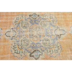 Vintage Orange Blue Patchwork Wool <b>Rug</b> 3.4 X 9.7ft Turkish Flat Weave for Living Room Decor for <b>Car</b> Use - Product Image 5