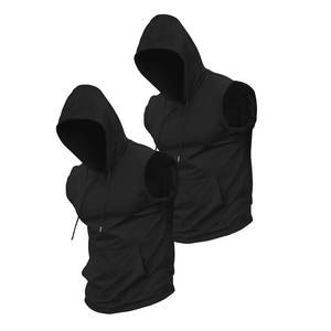 Wholesale Men's Fitness <b>Sleeveless</b> Hoodies Custom Gym Men Workout Muscle Gym Wear Workout Gym Basics Cotton Blended Made <b>Hoodie</b> - Product Image 6