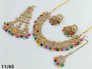 Flower Latest Indian Jewelry Traditional <b>Gold</b> Plated Motipearl With Jumkha Earring &Maagtika Pasha Combo Necklace <b>Set</b> Women - Product Image 5