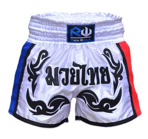 Imprimé personnalisé unisexe 100% polyester Muay Thai Shorts motif solide sublimé Shorts de boxe taille élastique hommes Design décontracté - Product Image 2