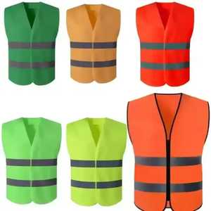 Vente en gros 2025 personnalisé 100% polyester réfléchissant sécurité Chaleco gilet haute visibilité décontracté vêtements d'extérieur bouton décoration - Product Image 6