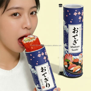 Conteneur en papier pour sushi jetable, tube à pousser, intérieur en aluminium laminé pour l'emballage à emporter avec tube à sauce - Product Image 6