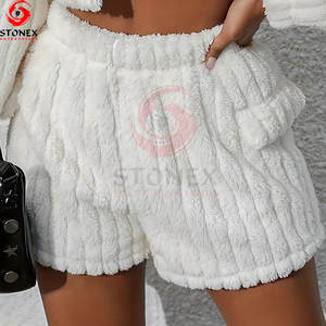 Pantalones Cortos de Felpa para Mujer, Diseño Moderno, Personalizados, Transpirables, 100% Algodón, Cintura Elástica, Alta Calidad, Precio Económico - Product Image 1