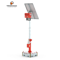 En stock : Tour d'éclairage solaire mobile sur remorque, LED 460W, indice de protection IP65, garantie 5 ans, tours d'éclairage portables pour extérieur, prêtes à être expédiées