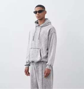 Hombres al por mayor de manga larga de desgaste Casual Hombres ácido lavado chándal personalizado Hombres ácido lavado chándales - Product Image 5