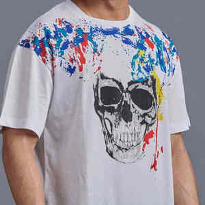 Fabricant en gros 300 Gsm poids lourd 100% coton impression haut t-shirt graphique personnalisé surdimensionné 3D bouffée impression t-shirt - Product Image 5