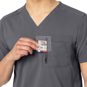 2025 Tops de enfermería personalizados de manga corta enfermeras Scrub Tops tejidos uniformes de Hospital - Product Image 4