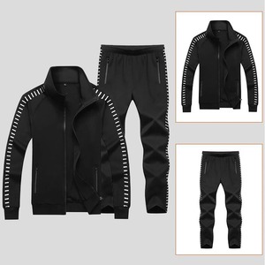 Mens Winter Hooded Solid Tracksuit Customized Printed Maternity 2-Piece Zip <b>Cardigan</b> Baseball Jacket + Pants - Product Image 4
