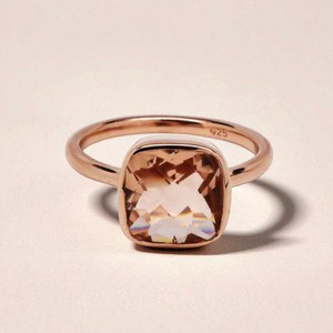 Anillo con forma de cojín de piedras preciosas de 10mm, juego de pinzas de Plata de Ley 925, anillo de piedra natal hecho a mano, joyería, proveedores al por mayor - Product Image 3