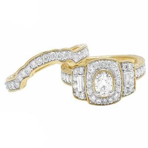 แหวนหมั้นเพชรมอสซาไนต์ทรงเหลี่ยม925เงินสเตอลิงชุดเจ้าสาวชุดเครื่องประดับสำหรับวันครบรอบแต่งงานของผู้หญิง - Product Image 3