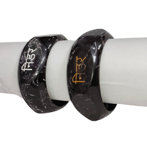 Juego de 2 Brazaletes de Latón con Efecto Mármol Azul y Blanco, Acabado Pulido, Delgados, Estilo Esmalte Pintado a Mano, Más Vendidos - Product Image 6