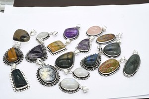 อัญมณีหลายชิ้นขัดเงาสูงอัญมณีหลวมจี้อัญมณีแบบ925ทึบชุบเงินทำด้วยมือ - Product Image 6