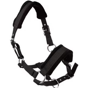 Vente en gros de licou en fourrure corde de cheval licou en nylon bride de course protège la tête du nez équipement d'équitation licou de cheval en fourrure - Product Image 6
