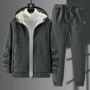 Bas quantité minimale de commande épais polaire à capuche haut et pantalon évasé empilé deux pièces ensemble chaud tenue décontractée pour l'hiver Streetwear mode sweats à capuche - Product Image 4