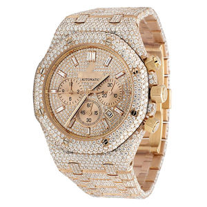 Reloj de lujo con movimiento de cuarzo de acero inoxidable Icedout Moissanite de alta gama con busto de Hip-Hop con vidrio recubierto para hombres - Product Image 2