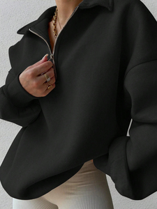 Sweat-shirt à capuche en polaire uni pour femme personnalisé, épais et chaud, imprimé sur mesure - Product Image 4
