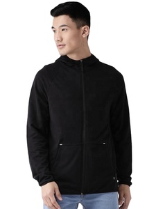 Fashion Boxy Cropped <b>Fleece</b> Cotton Full Zip Up <b>Black</b> Hoodie Custom Logo Acid Washed Hoodies For Men - Product Image 2