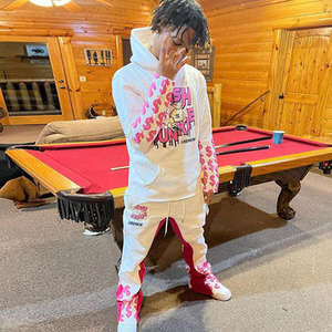 Venta al por mayor personalizado impreso Puff Logo chándales de invierno para los hombres-Air Shipping High Street Hoodie Pants Sets - Product Image 4