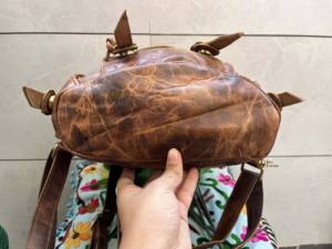 Sac à dos unisexe imperméable en cuir véritable élégant avec poche multi-usage pour les voyages en plein air-Produit en vrac en gros de mode - Product Image 5