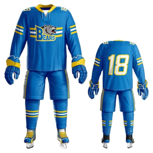 Uniformes de Hockey sobre Hielo Sublimados Personalizados para Adultos, Transpirables, de Secado Rápido, Antibacterianos, 100% Poliéster, Personalizados - Product Image 6