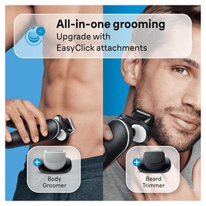 Afeitadora Eléctrica Blanca 100% Impermeable, Recortadora de Barba y Cuerpo IPX7, Cinco Cuchillas, Uso en Seco/Húmedo, Base de Carga, Cuchilla de Repuesto para RV - Product Image 2