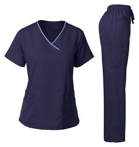 Uniformes hospitaliers à col en V Offre Spéciale uniformes d'infirmières médicales ensemble de gommage hauts à manches courtes pantalon de survêtement uniforme pour femmes OEM - Product Image 6