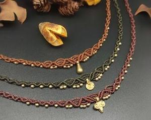 Composants de bijoux DIY, collier en macramé, connecteur plaqué or 14 carats avec cordons colorés - Product Image 6