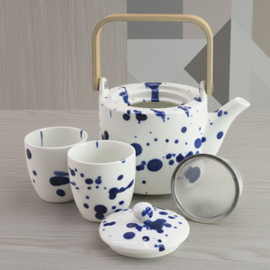 Ensemble théière et tasses en porcelaine durable de qualité supérieure 3460999SETA-0.75, design nordique, avec passoire, théière 750 ml et tasse à thé 150 ml - Product Image 5