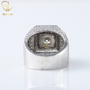 Anillo HipHop, joyería fina, nuevo diseño de moda, anillo de compromiso de diseño cuadrado de diamante Natural para hombres - Product Image 4