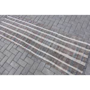 Tapis en laine patchwork moderne tissage plat turc de 2.5x7.2 pieds pour la décoration du salon tapis de salon gris blanc avec support en latex - Product Image 4