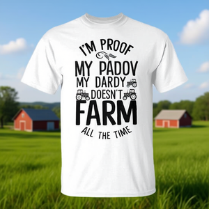 T-shirt pour enfants « Je prouve que mon papa ne fait pas la ferme toute la journée » - Idée cadeau promotionnel amusante - Product Image 2