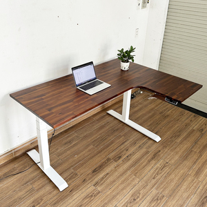 FlexiCorner Contemporary Lift Table Acacia Wood with 3-Joint <b>Electric</b> Legs FLD025 - Product Image 3
