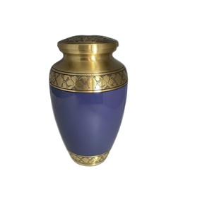 Offre Spéciale Urne de crémation bleue américaine en laiton de haute qualité Conception unique pour les cendres humaines Fournitures funéraires haut de gamme - Product Image 1