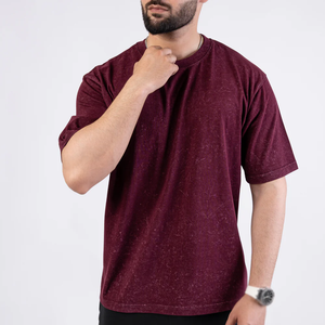 Venta al por mayor de hombro caído de gran tamaño Vintage lavado con ácido camiseta en blanco gimnasio Camiseta de gran tamaño personalizado gimnasio camisa en blanco para hombre Camiseta de algodón - Product Image 1