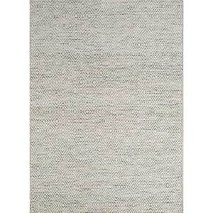 พรมทอแบบเรียบลายเรขาคณิต Abrash ADWV-13047 ทำจากขนสัตว์และใยวิสโคส สีเทาและสีดำ สำหรับห้องนั่งเล่นวัยรุ่น ทางเดิน และใช้ในสำนักงาน - Product Image 1