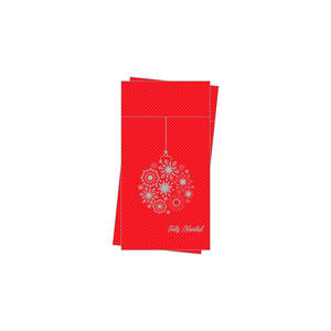 Serviettes de table de poche Kanguro imprimées argentées Bola, rouges, 40x40cm, 480 pièces, B2B - Product Image 1