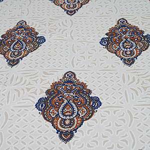 Sábana doble con estampado Jaipuri TC 240 de algodón blanco con 2 fundas de almohada, juego de 6 piezas, sábanas planas ajustadas (ADB1389) - Product Image 4