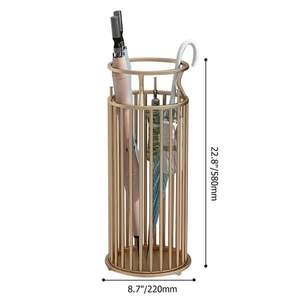 Porte-parapluie élégant en métal pour pilier en marbre doré Support de rangement et support de style de vie unique - Product Image 3