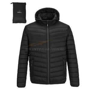 Chaqueta acolchada con capucha para hombre directa de fábrica, chaqueta ligera y cálida con tela repelente al agua, proveedor a granel OEM para Otoño e Invierno - Product Image 1