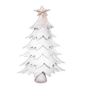 100% Iron Rustic Antique White Christmas Tree Hanging <b>Ornament</b> Vintage <b>Wall</b> Decor for Home Garden Festive Display for Diwali - Product Image 1